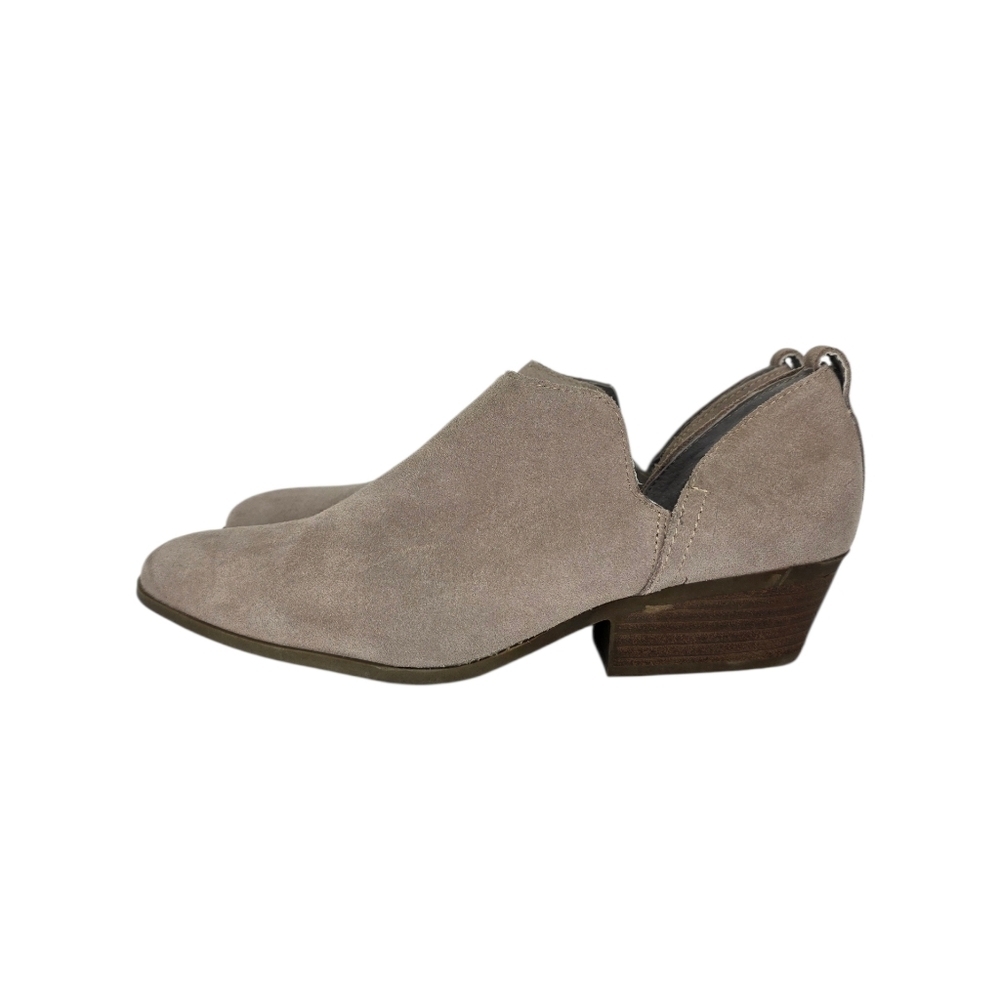 JOIE Suede Leather Rowen Cutout Taupe Heeled Slip On Booties Boots‎ Size 9.5M